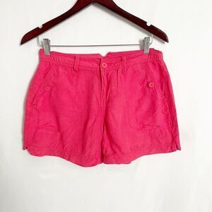 Calvin Klein Red Linen Blend Shorts Size 2